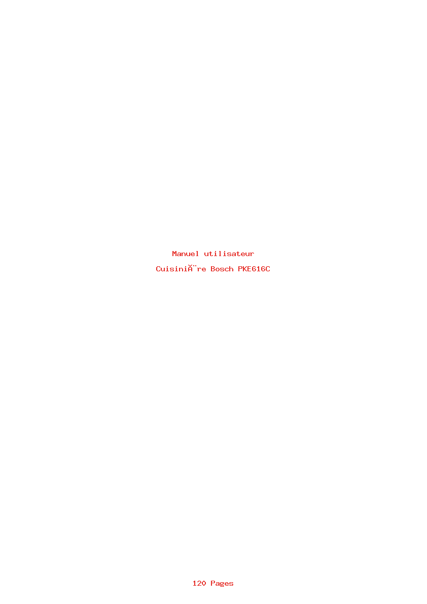 Page 1 de la notice Manuel utilisateur Bosch PKE616C