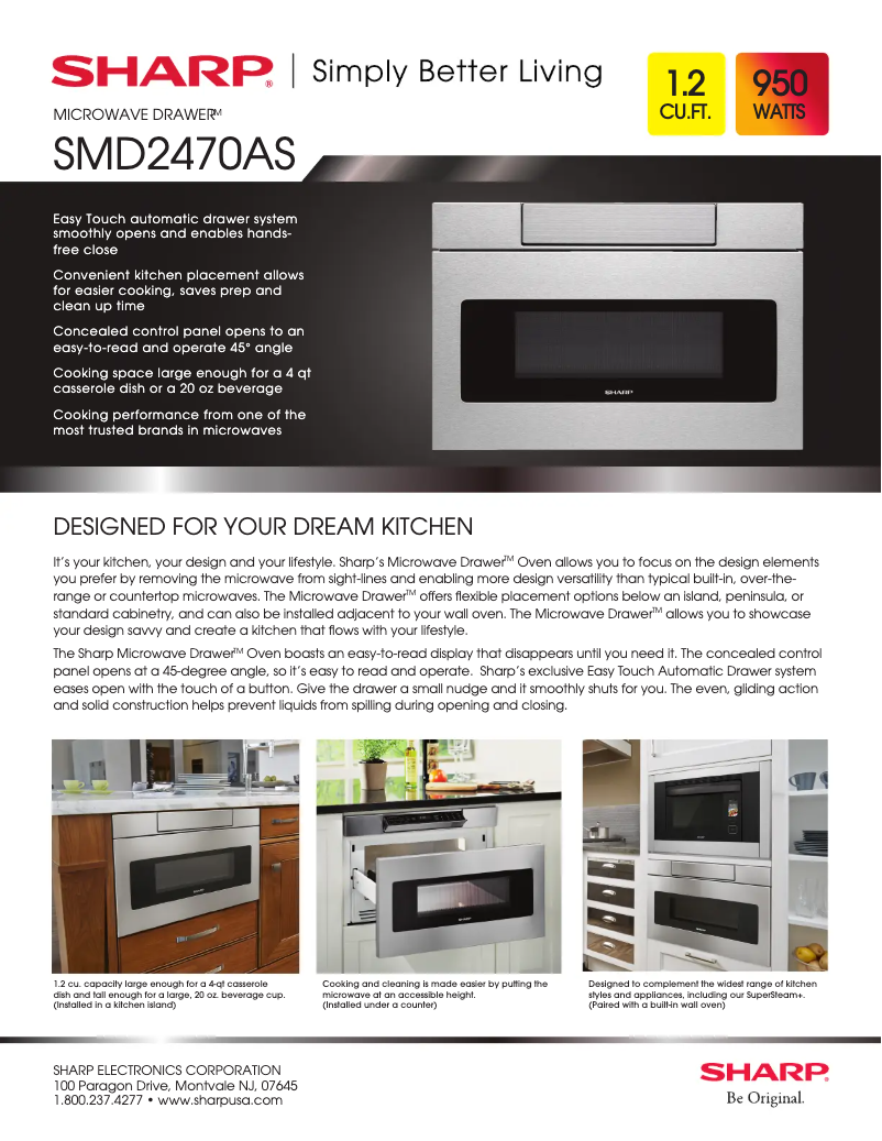 Página 1 del manual Ficha técnica Sharp SMD2470AS