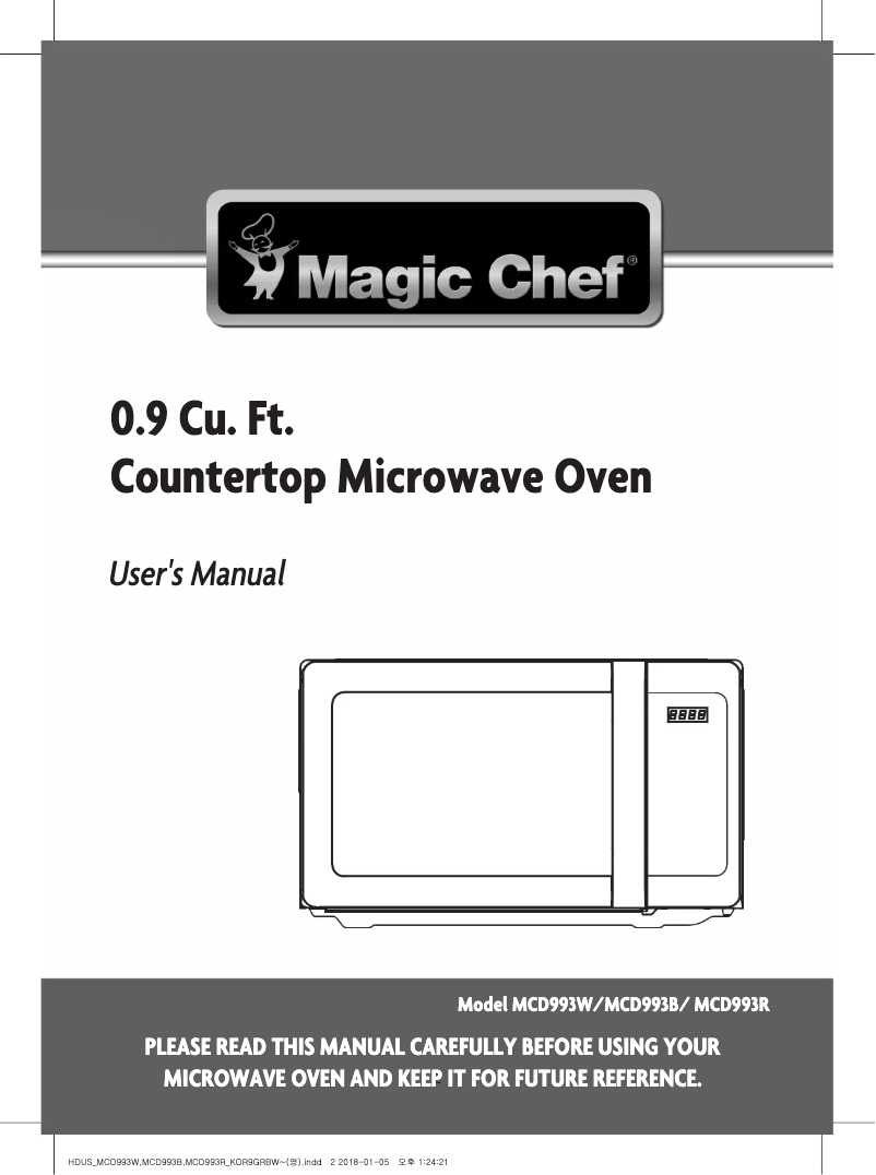 Page 1 de la notice Mode d'emploi Magic Chef MCD993W