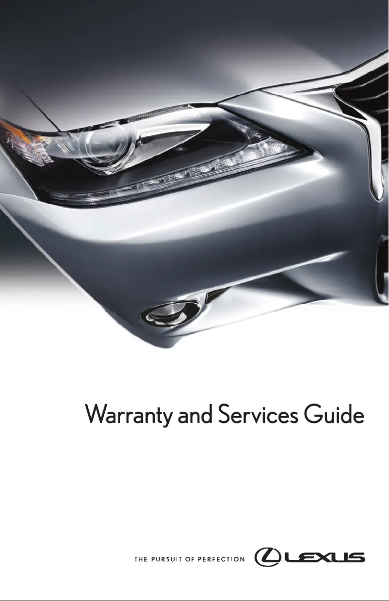 Página 1 del manual Información de garantía Lexus ES 300h (2016)