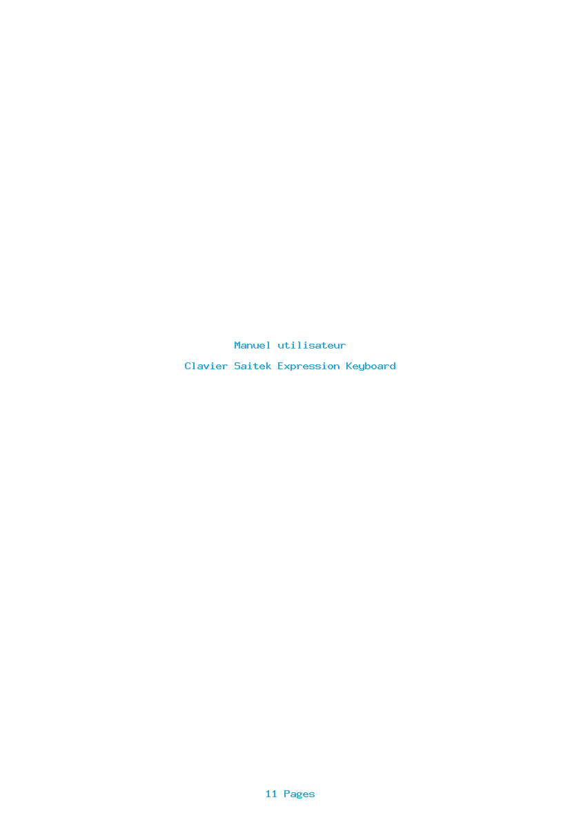 Page 1 de la notice Manuel utilisateur Saitek Expression Keyboard