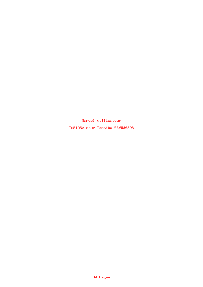 Page 1 de la notice Manuel utilisateur Toshiba 55V5863DB