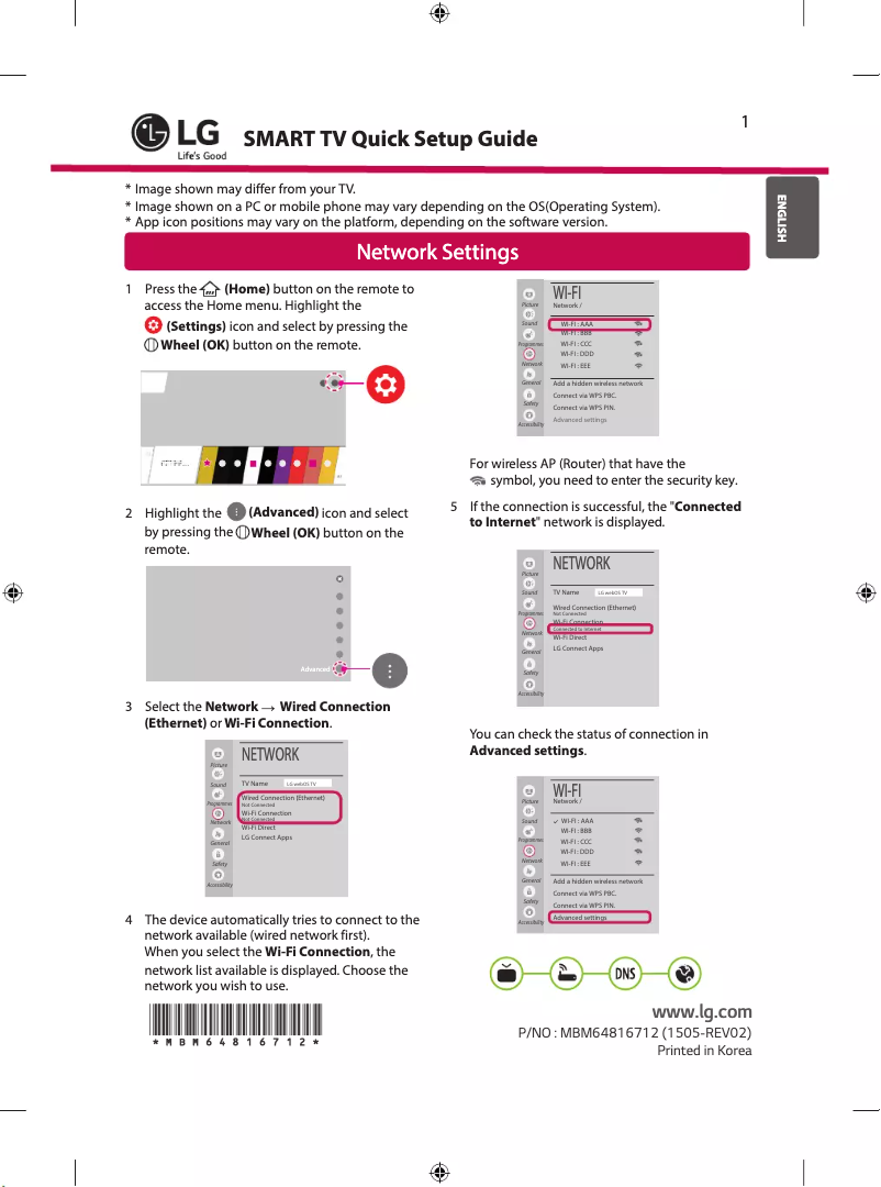 Page 1 de la notice Manuel utilisateur LG 43UF771V