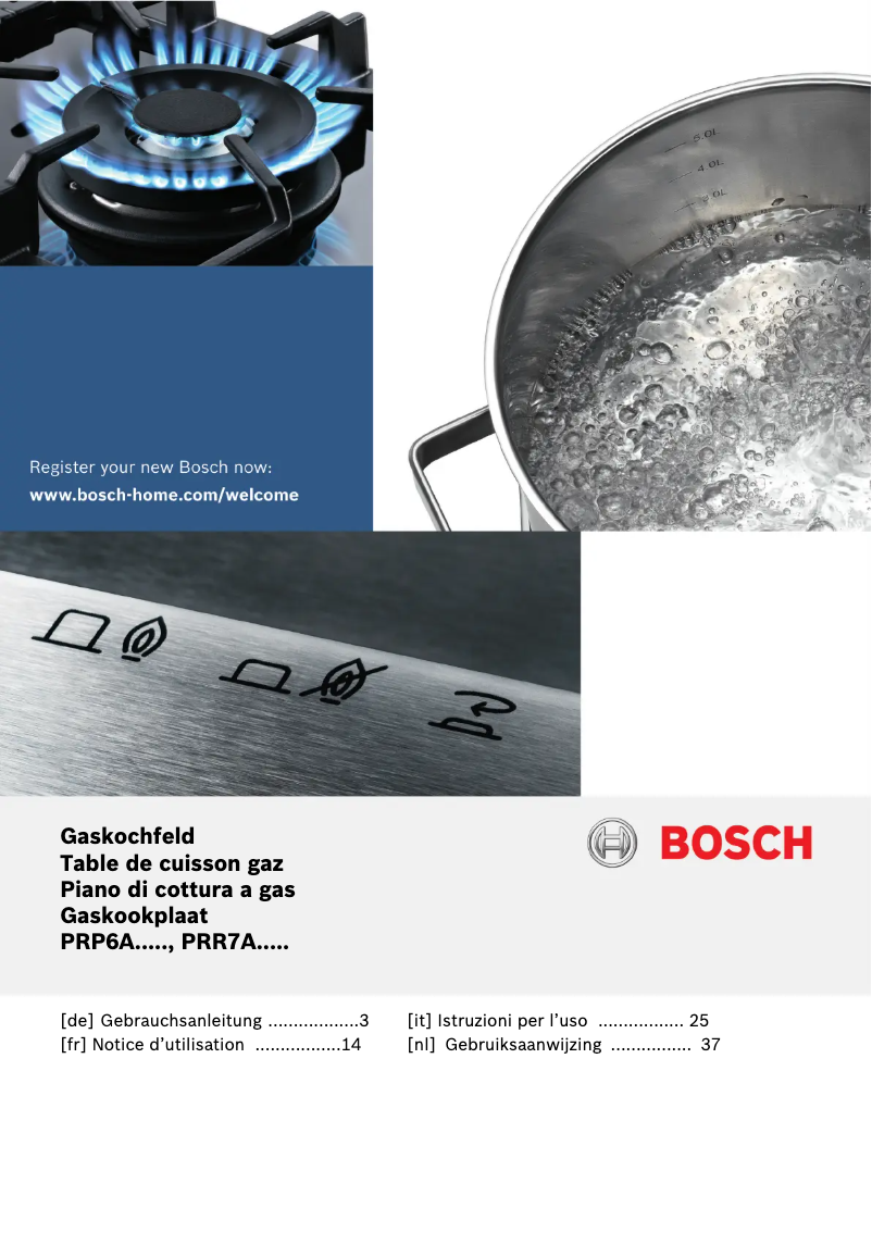 Page 1 de la notice Manuel utilisateur Bosch PRP6A6D70D