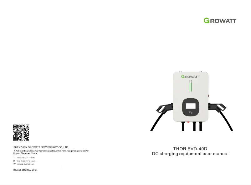 Page 1 de la notice Manuel utilisateur Growatt THOR-40DS-DD-P