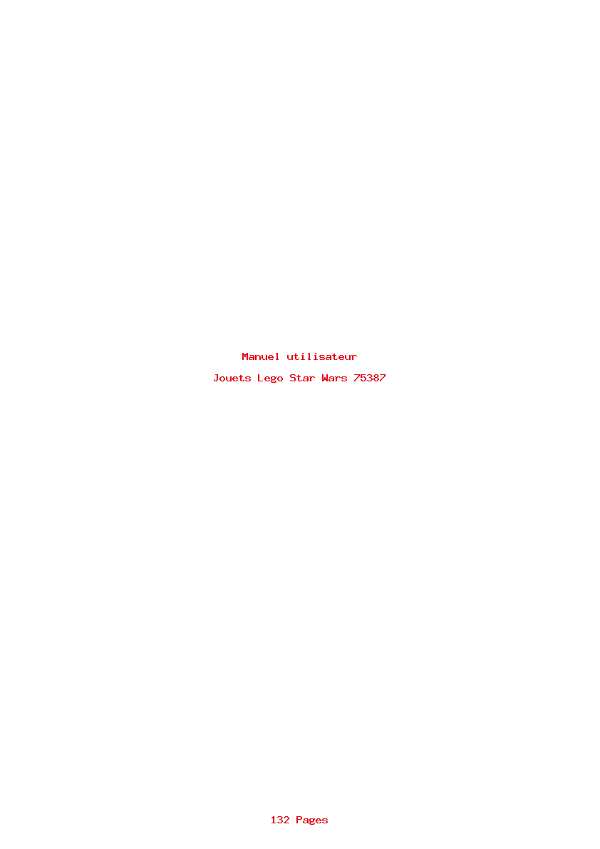 Page 1 de la notice Manuel utilisateur Lego Star Wars 75387