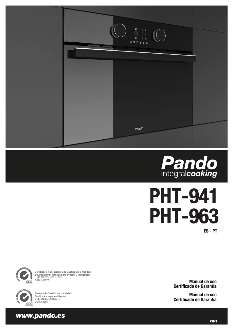 Page 1 de la notice Manuel utilisateur Pando PHT-963