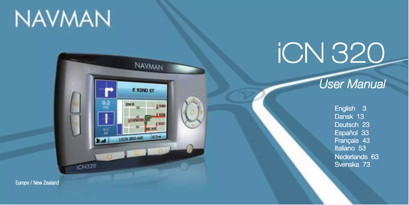 Page 1 de la notice Manuel utilisateur Navman iCN 320