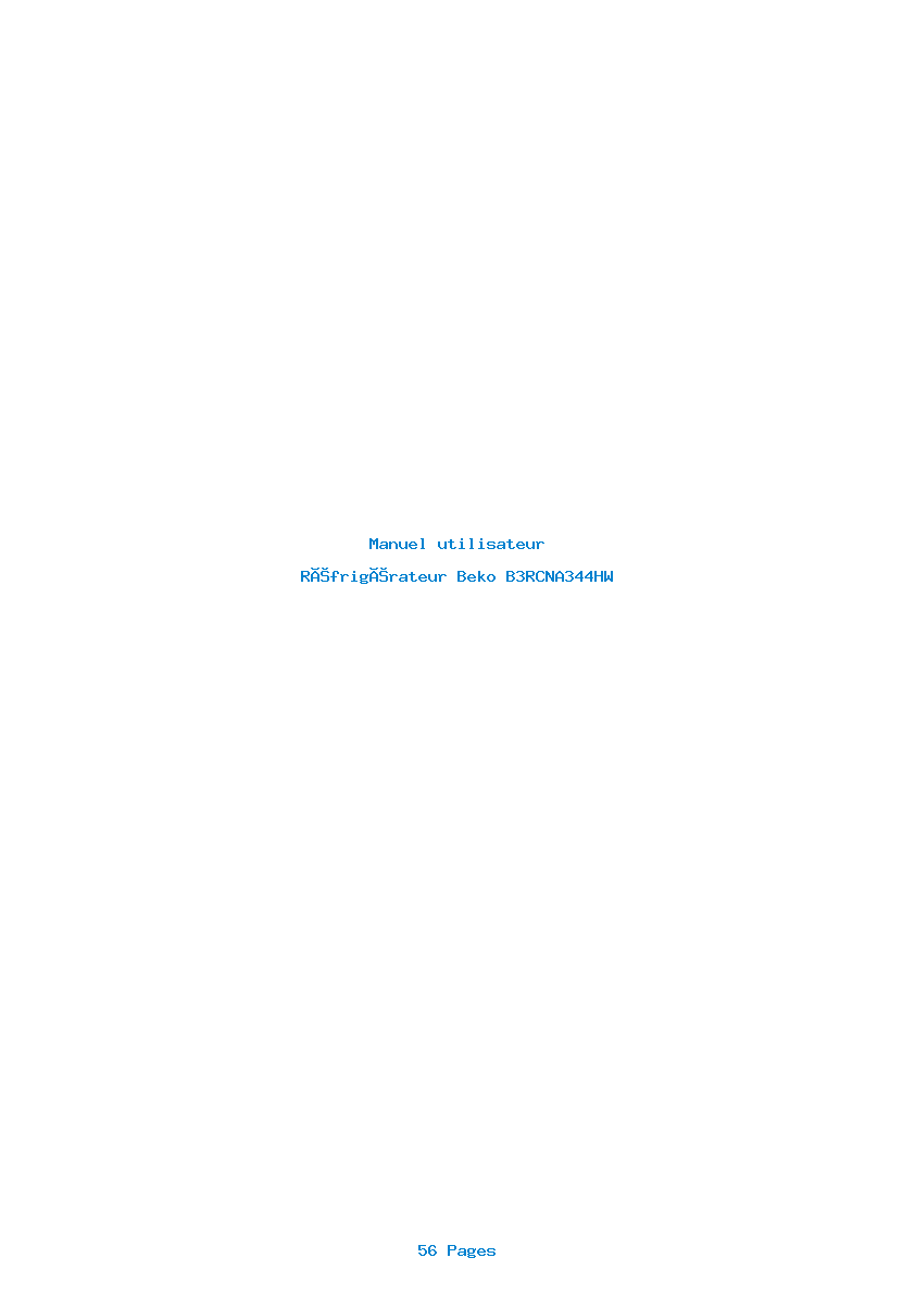 Page 1 de la notice Manuel utilisateur Beko B3RCNA344HW