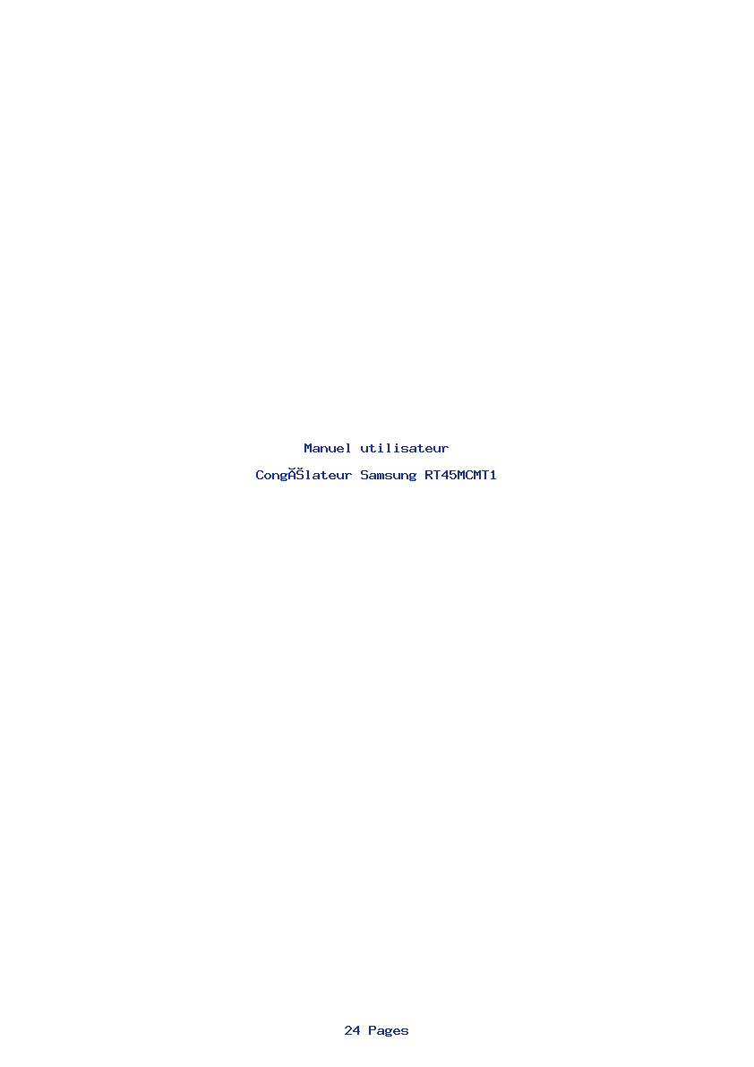 Page 1 de la notice Manuel utilisateur Samsung RT45MCMT1