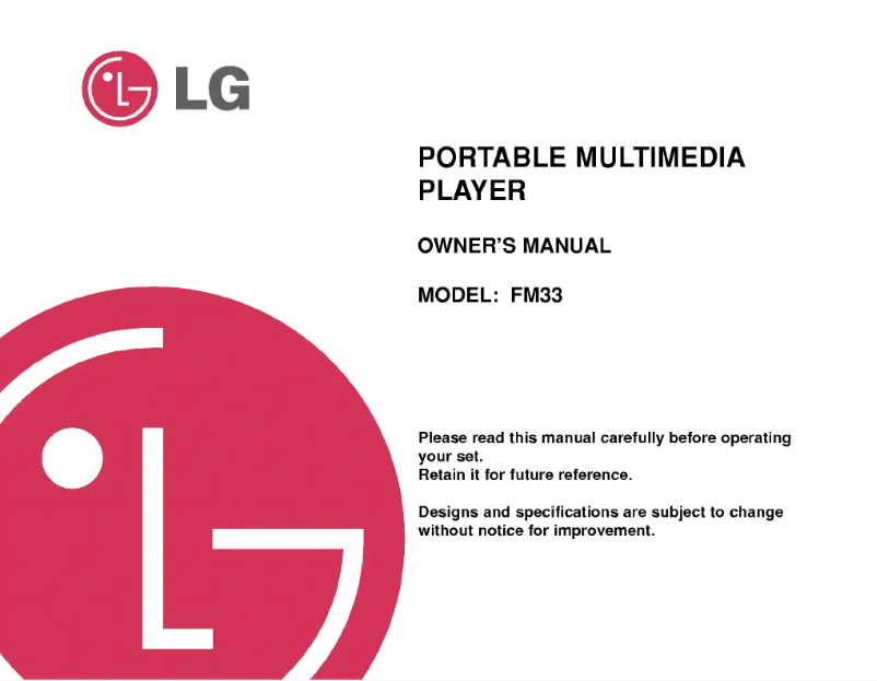 Page 1 de la notice Manuel utilisateur LG MF-FM33S1K