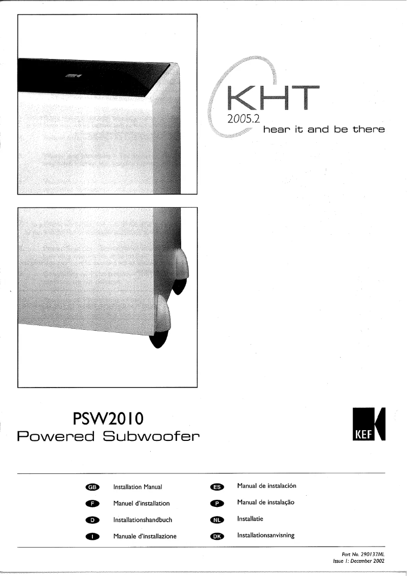Página 1 del manual Manual de usuario KEF PSW 2010