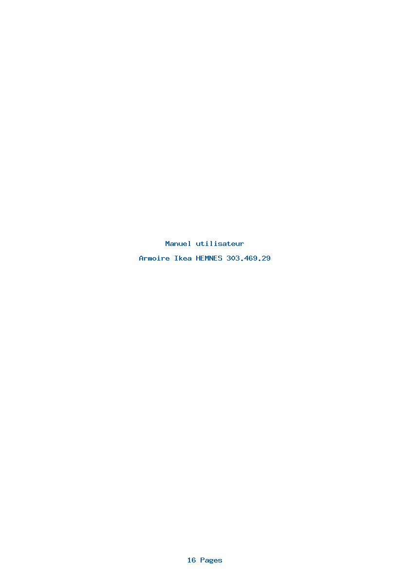Page 1 de la notice Manuel utilisateur Ikea HEMNES 303.469.29
