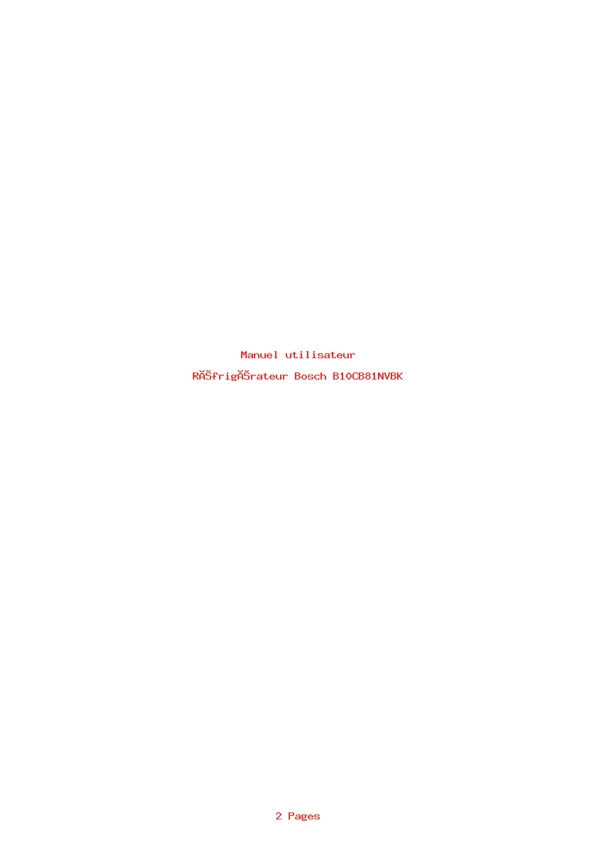 Page 1 de la notice Manuel utilisateur Bosch B10CB81NVBK