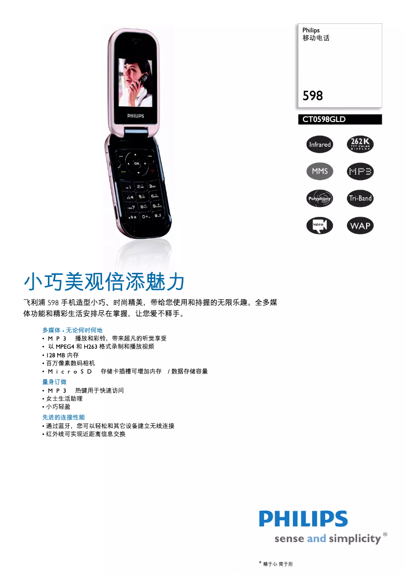 Page 1 de la notice Brochure Philips CT0598GLD