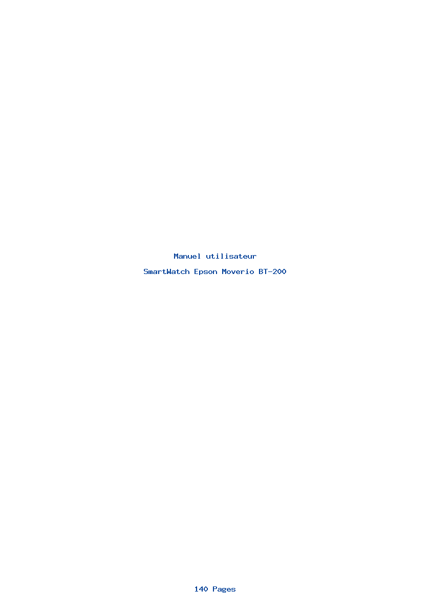 Page 1 de la notice Manuel utilisateur Epson Moverio BT-200