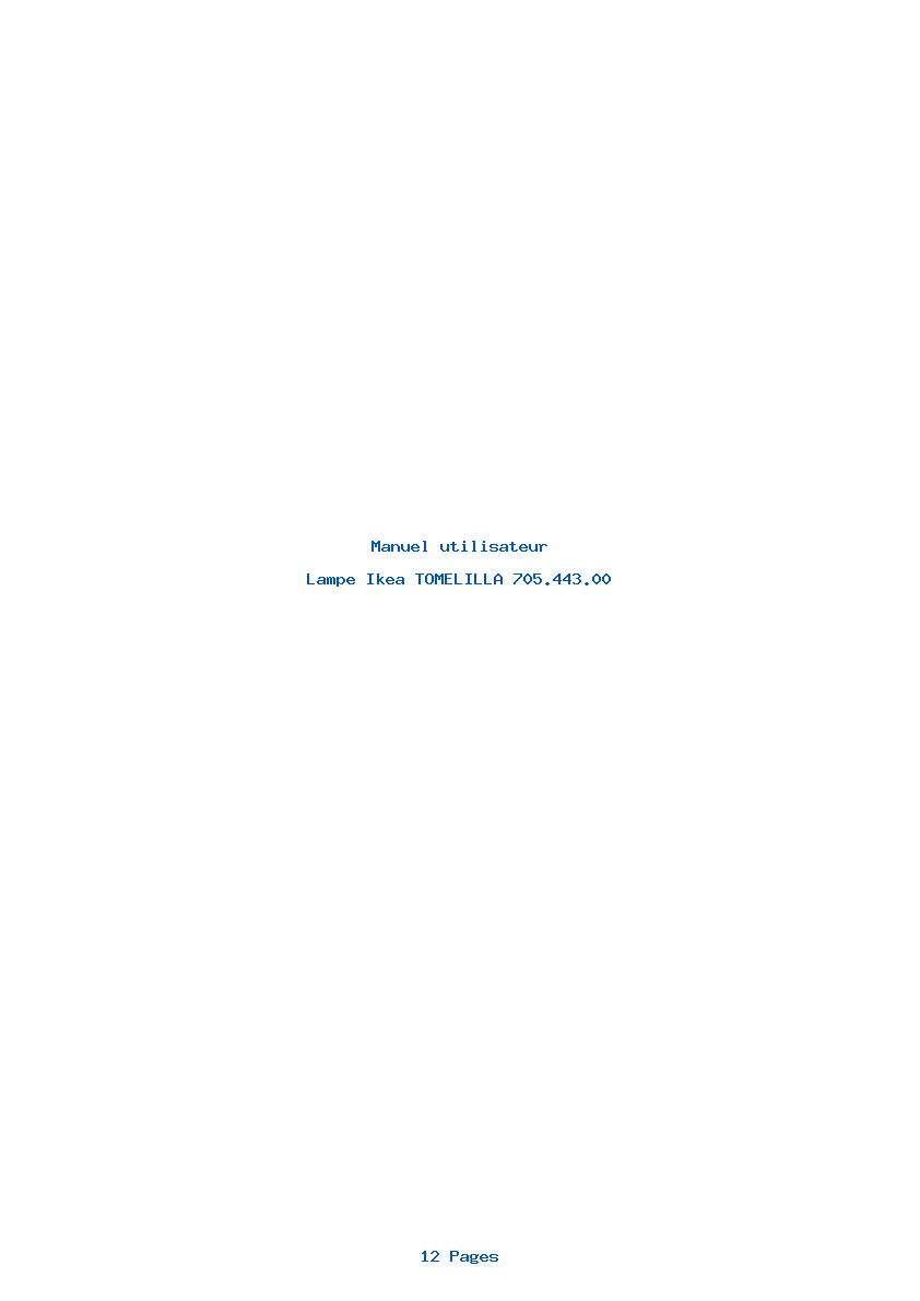 Page 1 de la notice Manuel utilisateur Ikea TOMELILLA 705.443.00