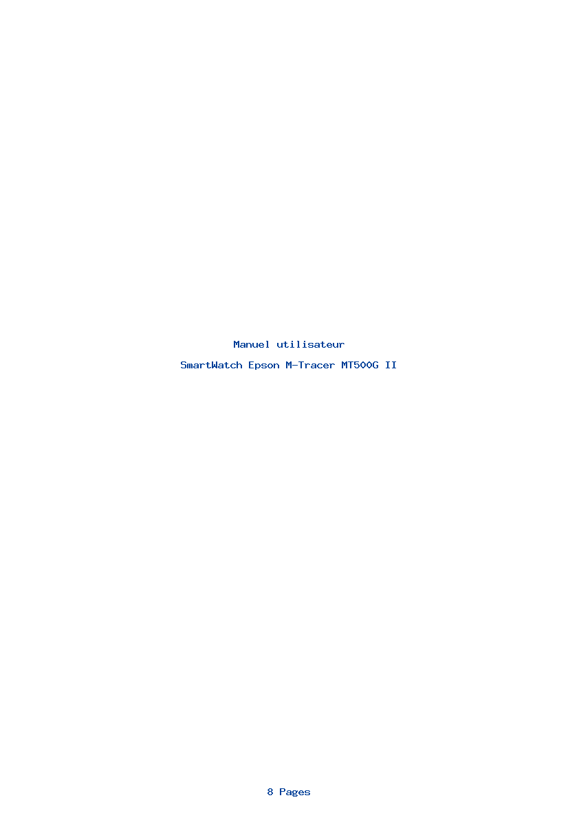 Page 1 de la notice Manuel utilisateur Epson M-Tracer MT500G II