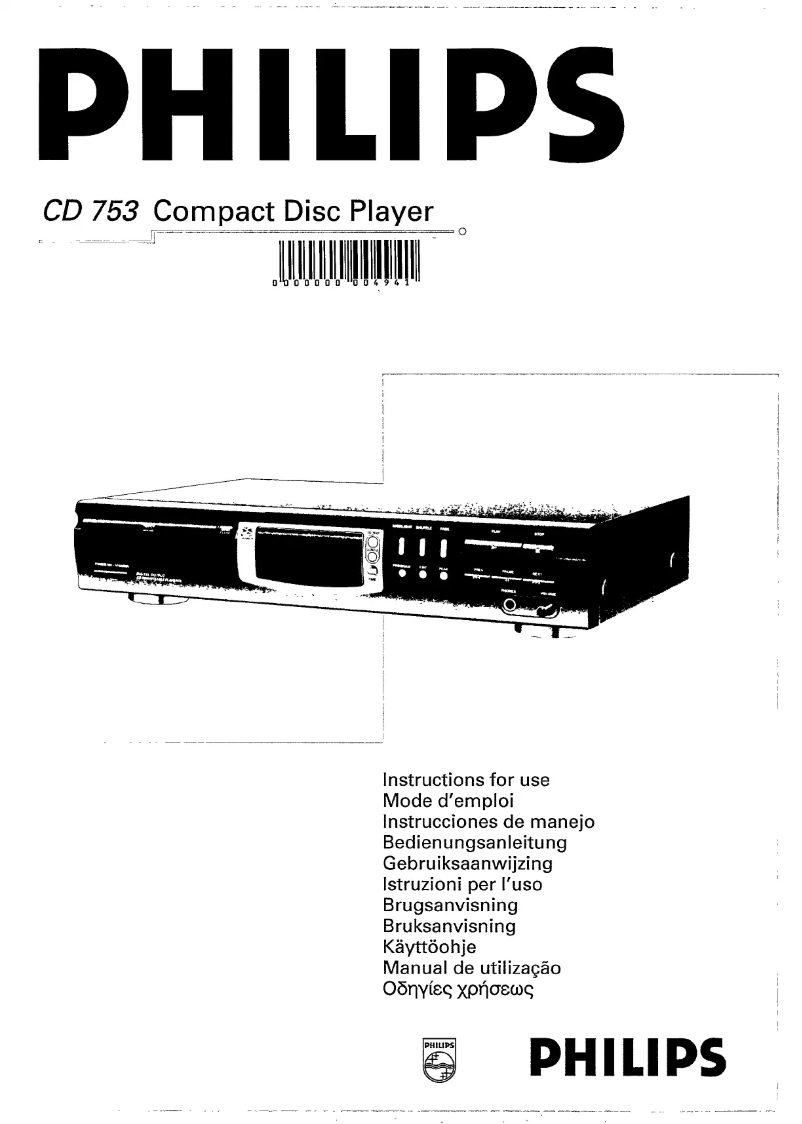 Page 1 of the manual User Manual Philips CD753