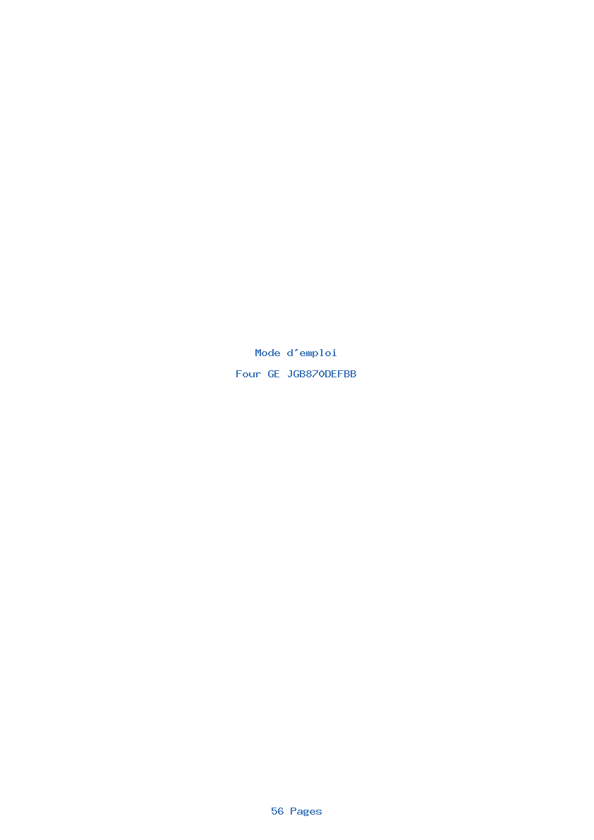 Page 1 de la notice Mode d'emploi GE JGB870DEFBB