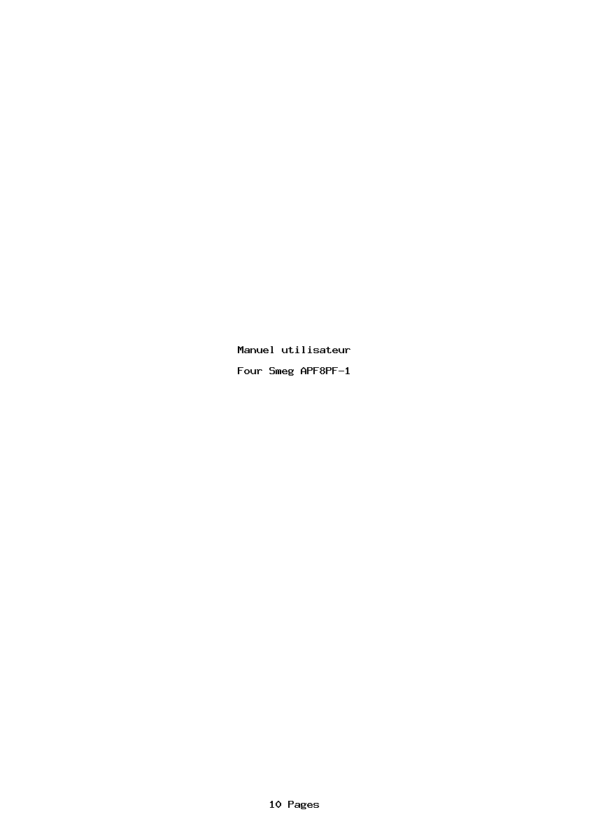 Page 1 de la notice Manuel utilisateur Smeg APF8PF-1