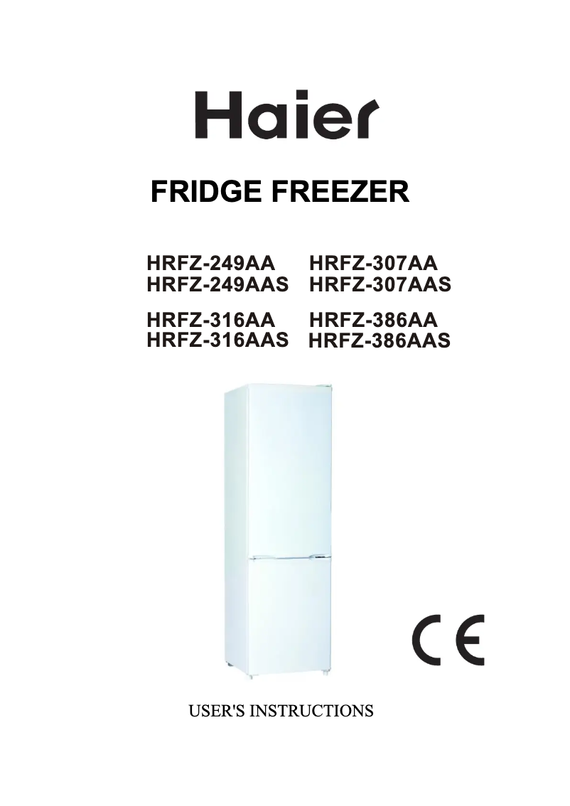 Page 1 de la notice Manuel utilisateur Haier HRFZ-316AA