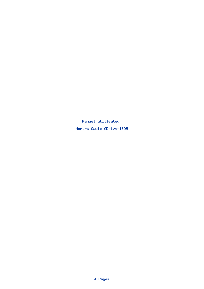 Page 1 de la notice Manuel utilisateur Casio GD-100-1BDR