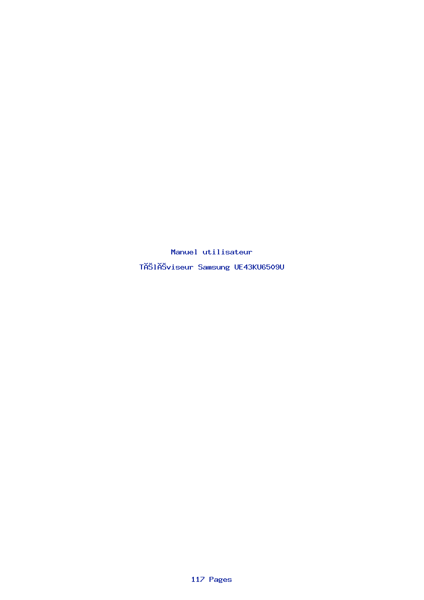 Page 1 de la notice Manuel utilisateur Samsung UE43KU6509U