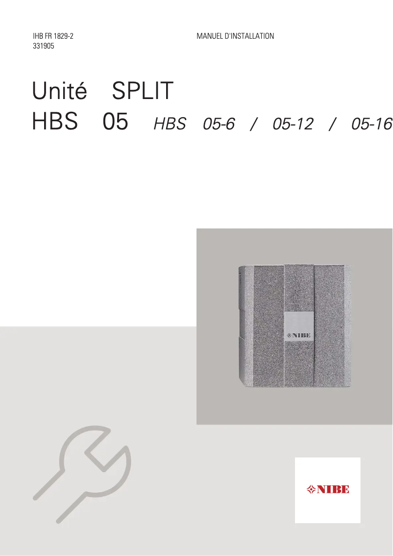 Página 1 del manual Guía de instalación Nibe HBS 05