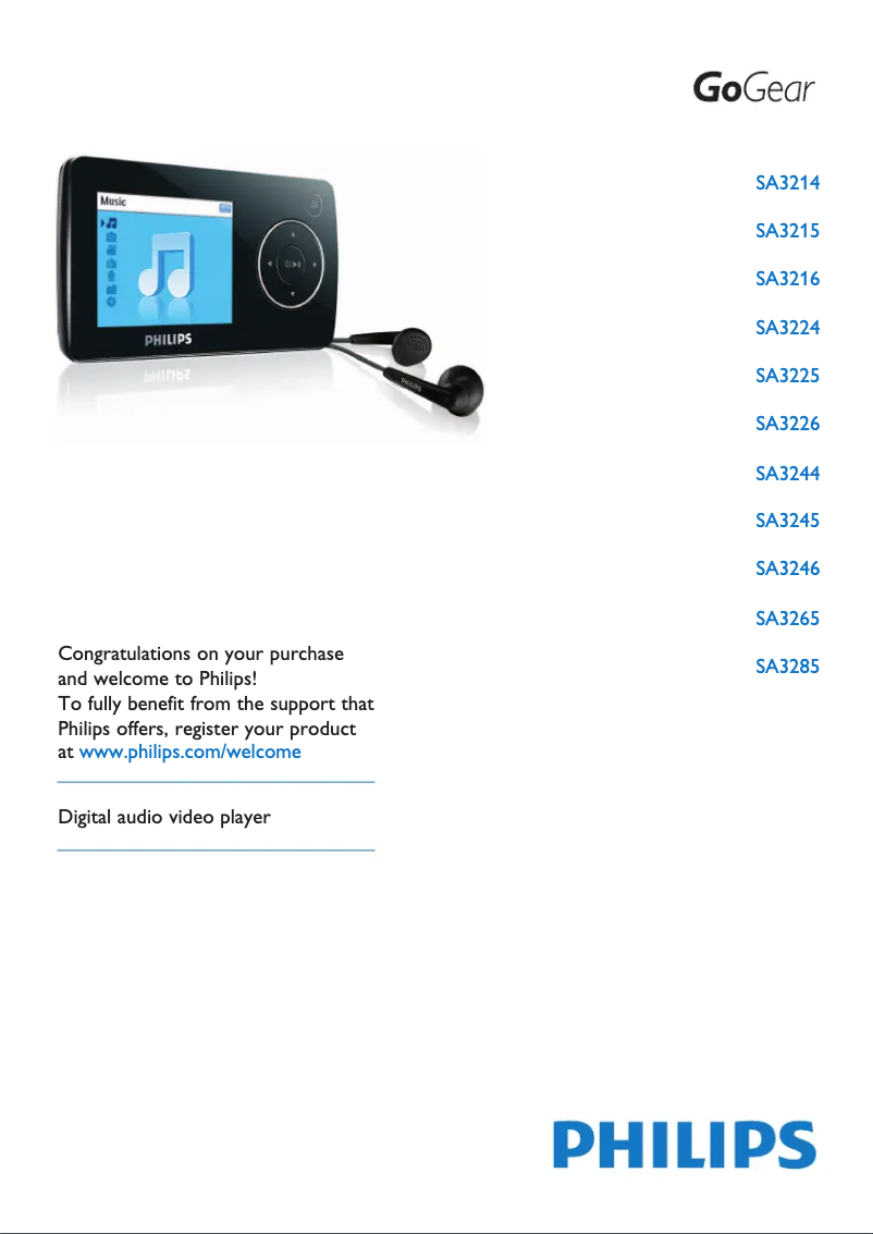 Page n°1 - Manuel utilisateur Philips GoGear SA3215