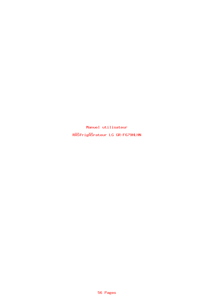 Page 1 de la notice Manuel utilisateur LG GR-F679HLHN