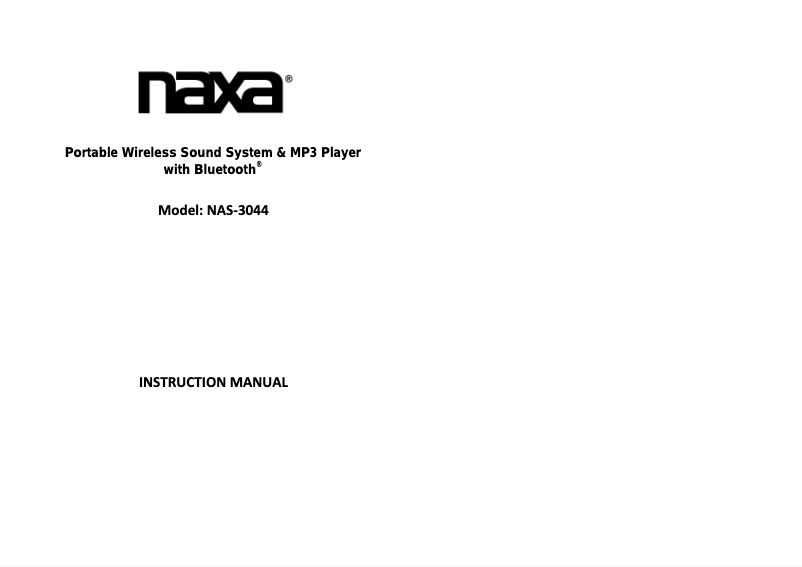 Page 1 de la notice Manuel utilisateur Naxa NAS-3044