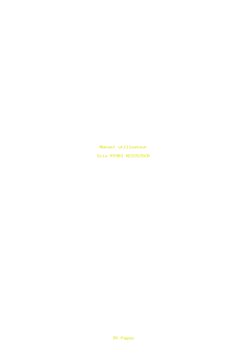 Page 1 de la notice Manuel utilisateur RYOBI RCS3535CB