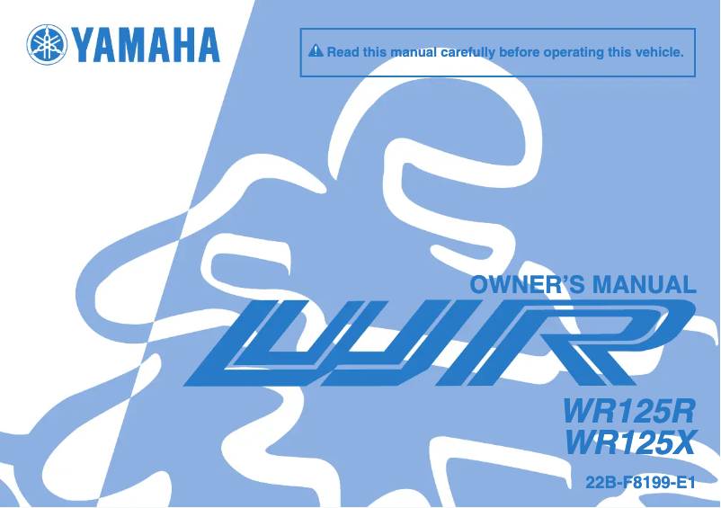 Page 1 of the manual User Manual Yamaha WR125R (2009)