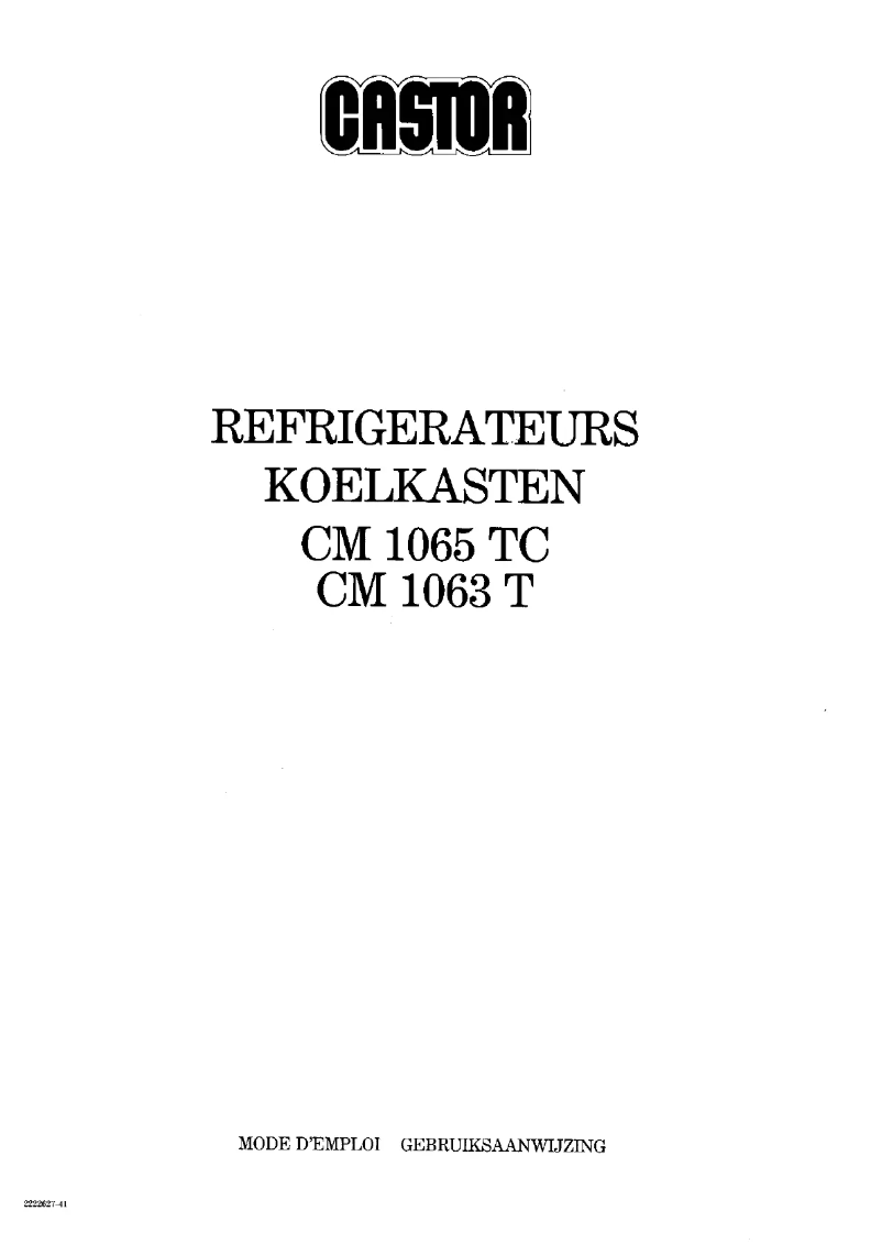 Page 1 de la notice Manuel utilisateur Castor CM 1063 TC