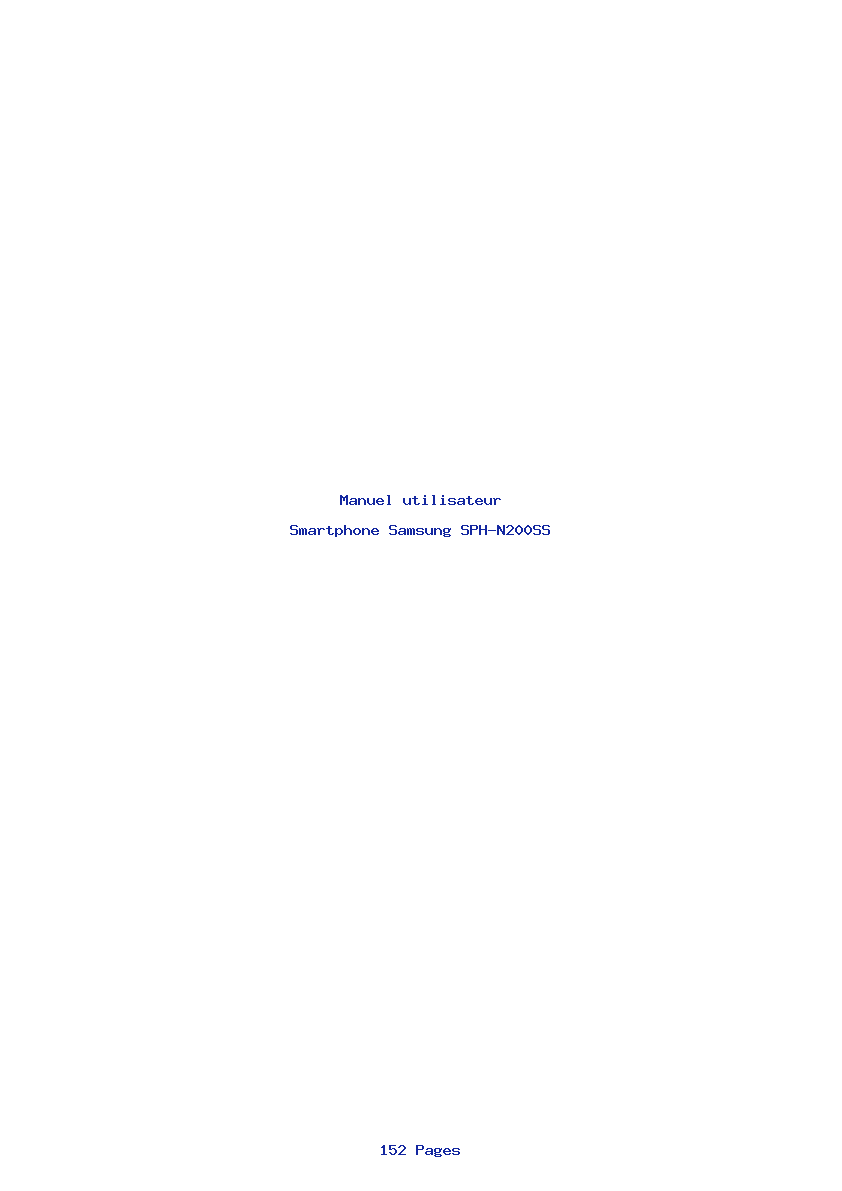 Page 1 de la notice Manuel utilisateur Samsung SPH-N200SS