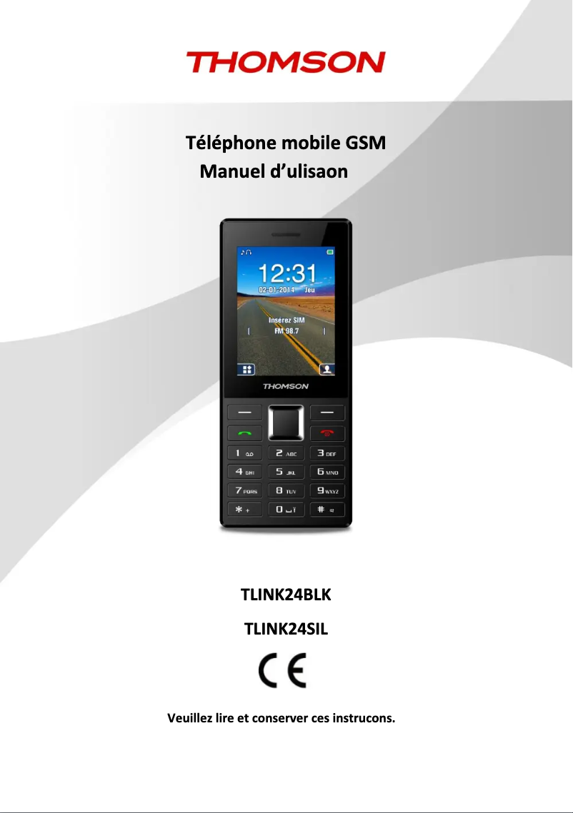 Page 1 de la notice Manuel utilisateur Thomson Tlink 24