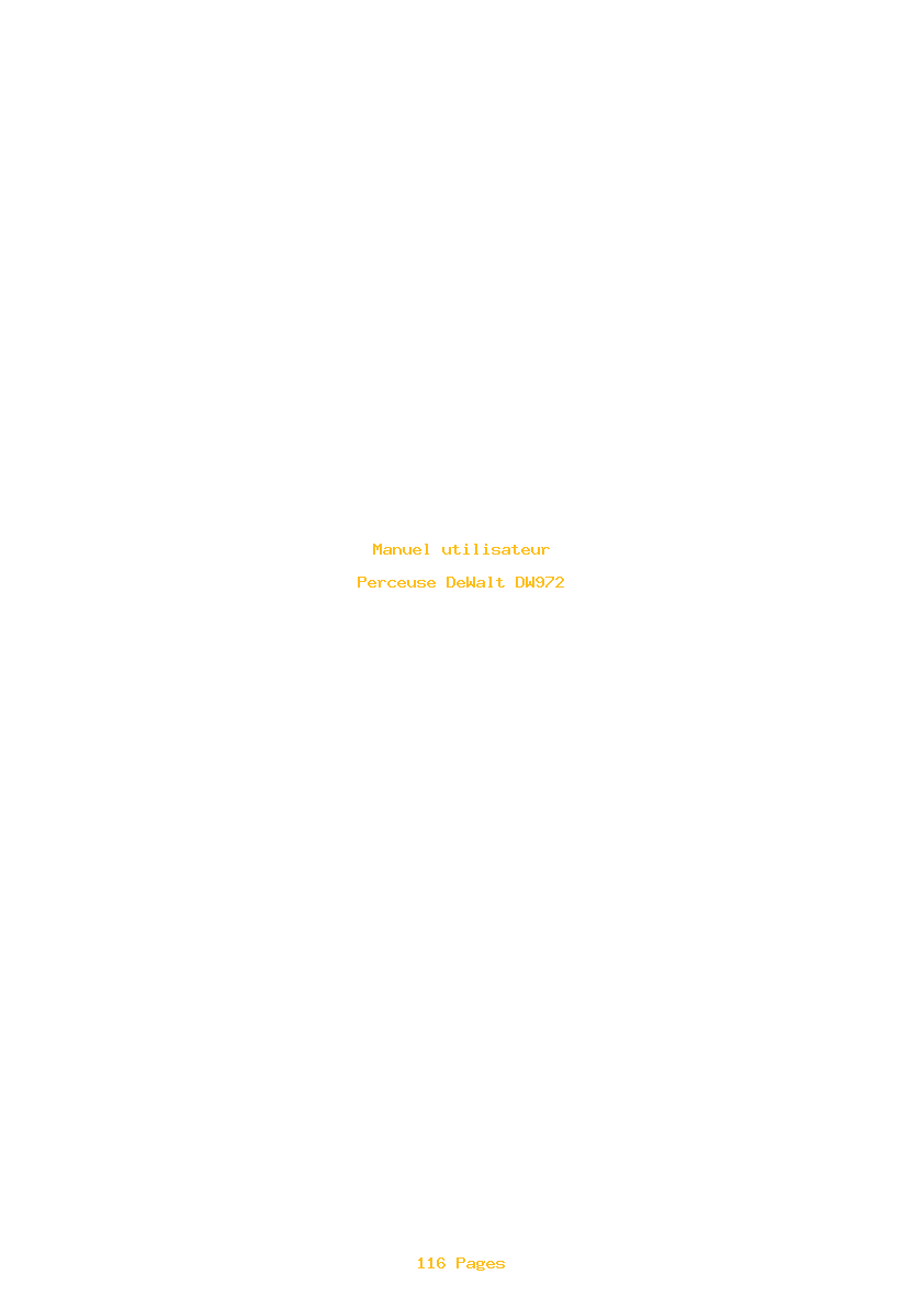Page 1 de la notice Manuel utilisateur DeWalt DW972