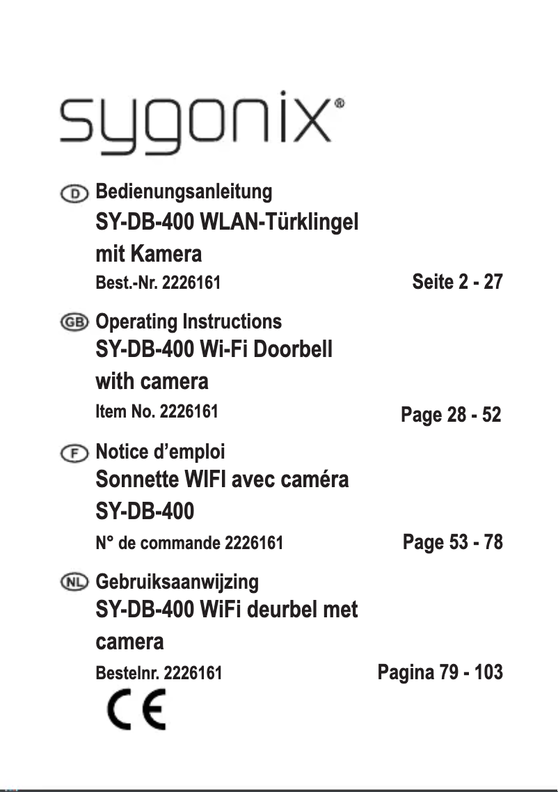 Page 1 of the manual User Manual Sygonix SY-DB-400