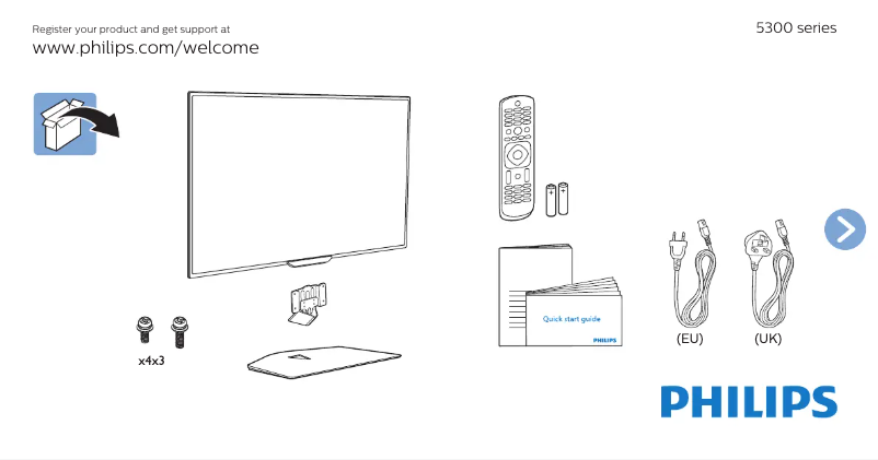 Page n°1 - Guide de démarrage rapide Philips 40PFK5300