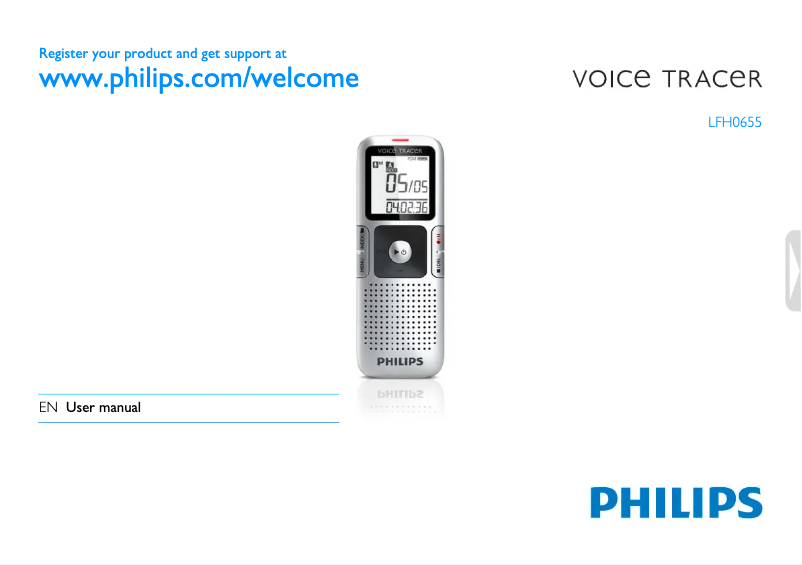 Page 1 de la notice Manuel utilisateur Philips Voice Tracer LFH655