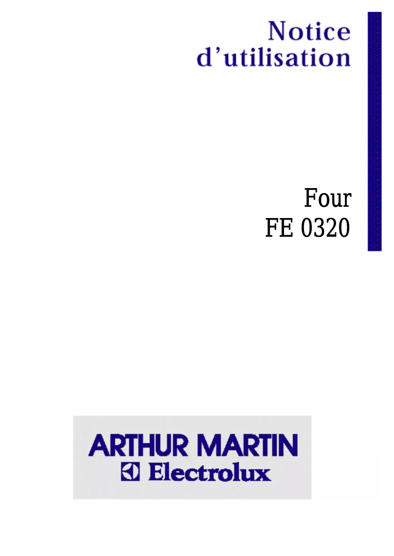 Page 1 of the manual User Manual Arthur Martin-Electrolux FE 0320 N