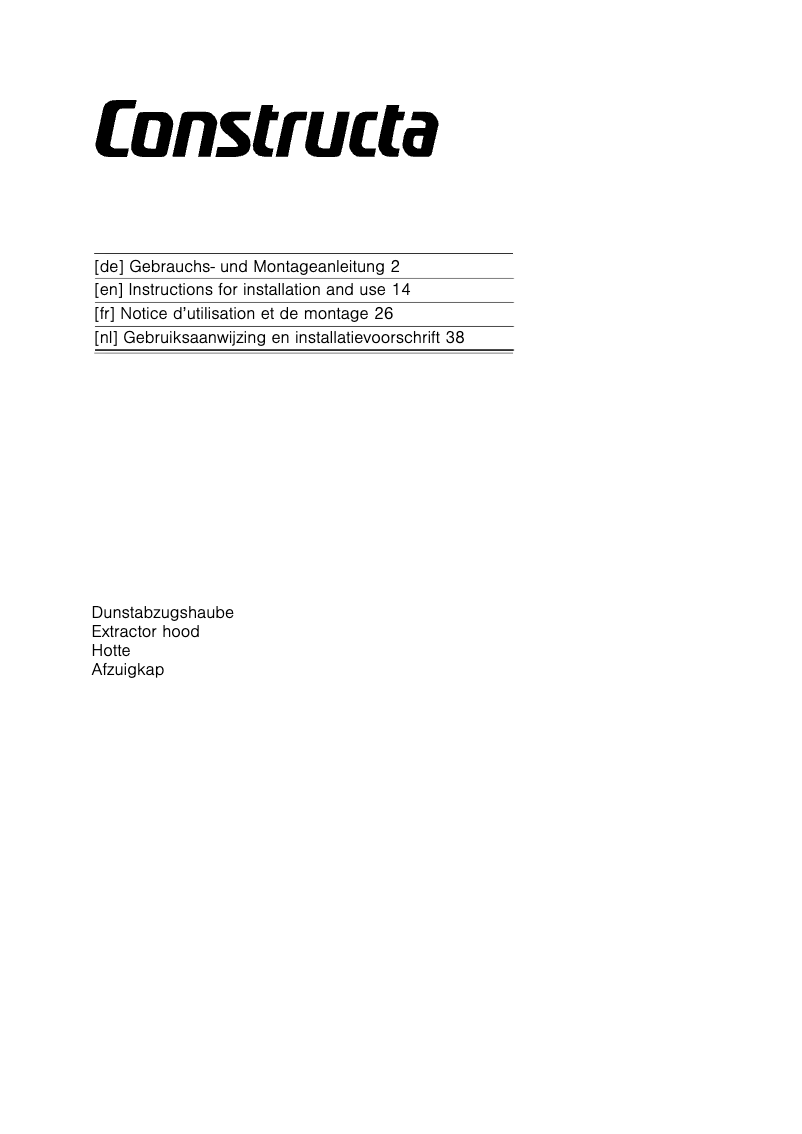 Page 1 de la notice Manuel utilisateur Constructa CD659352