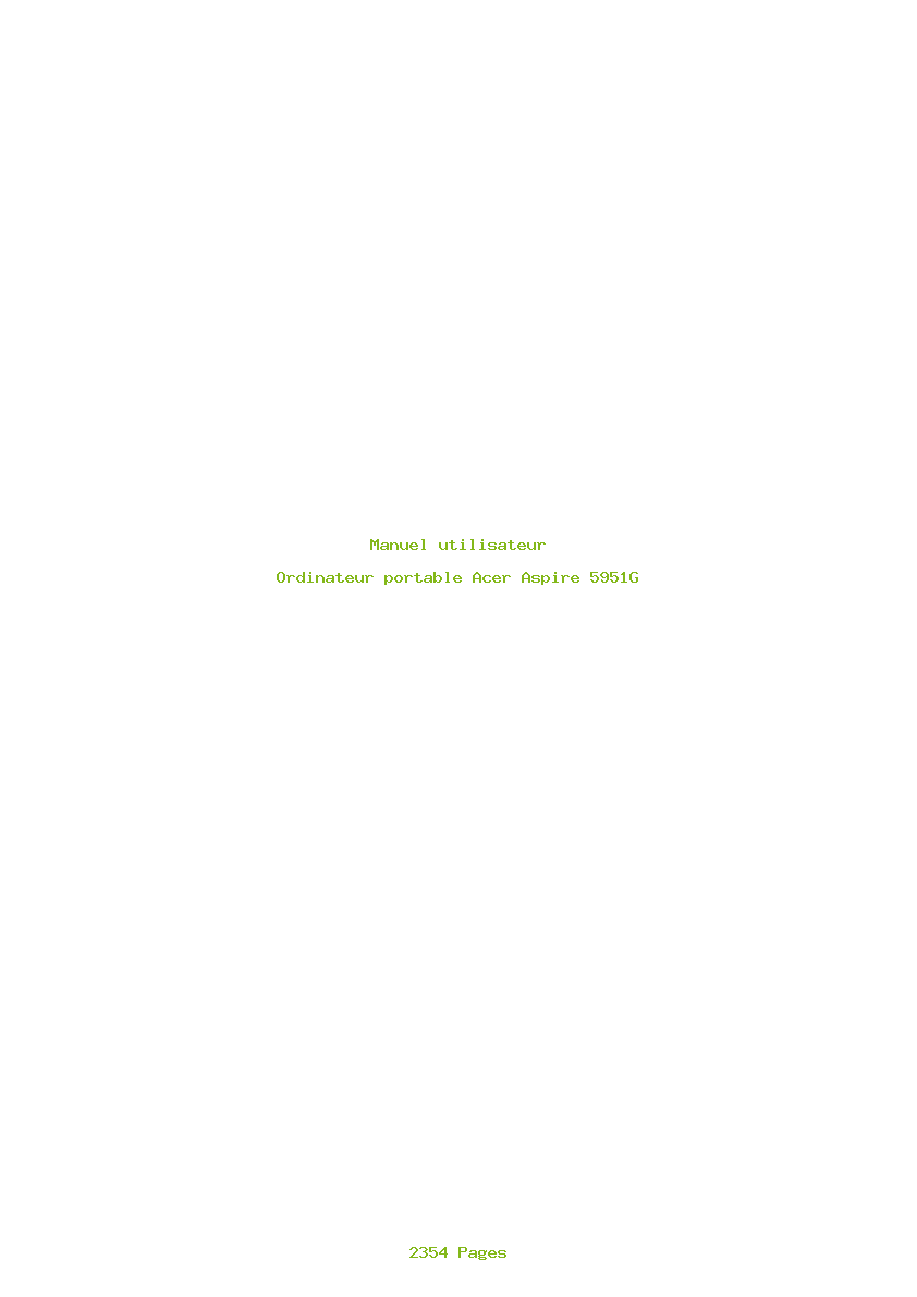 Page 1 de la notice Manuel utilisateur Acer Aspire 5951G