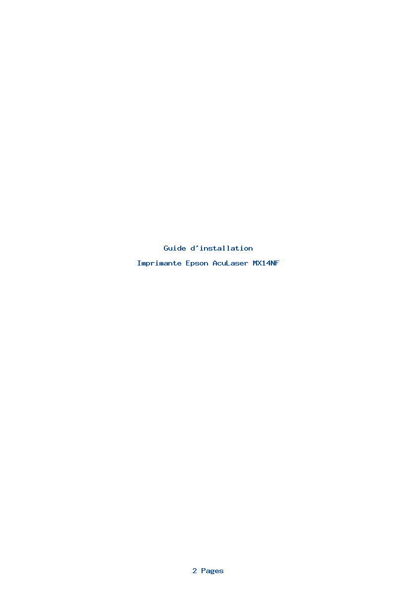 Page 1 de la notice Guide d'installation Epson AcuLaser MX14NF