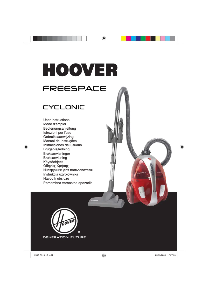 Page 1 de la notice Manuel utilisateur Hoover Freespace CyclonicTFS 7187