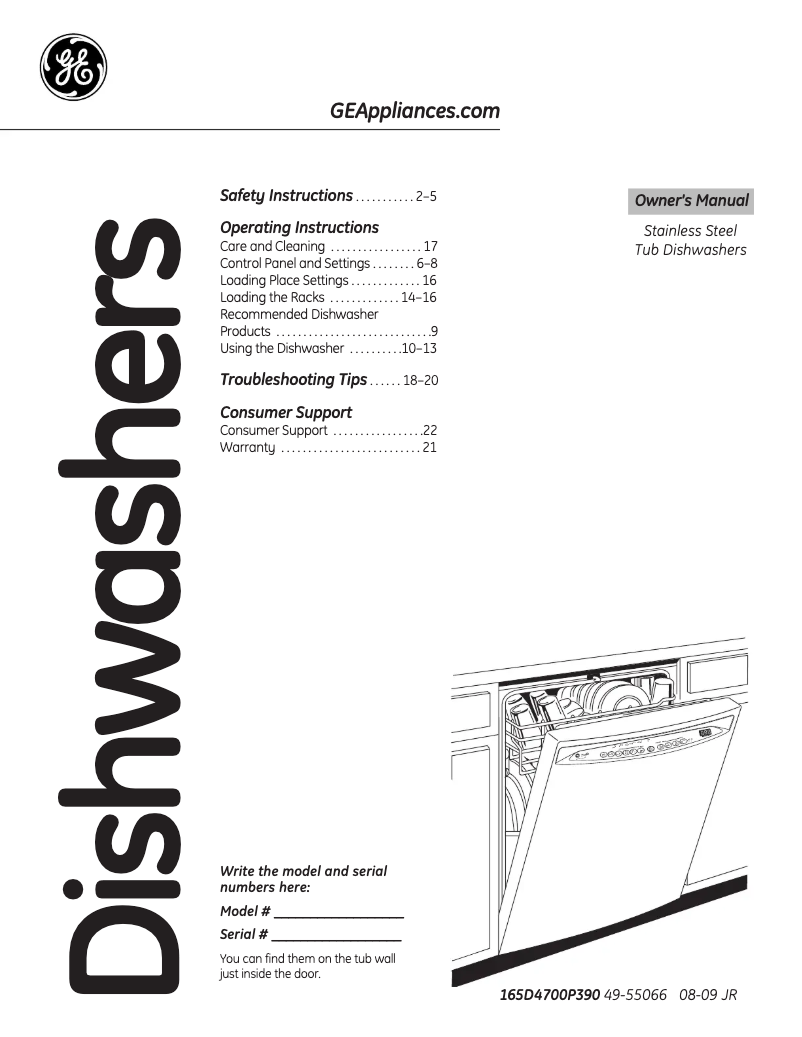 Page n°1 - Manuel d'utilisation et d'entretien GE GHDF300RBB