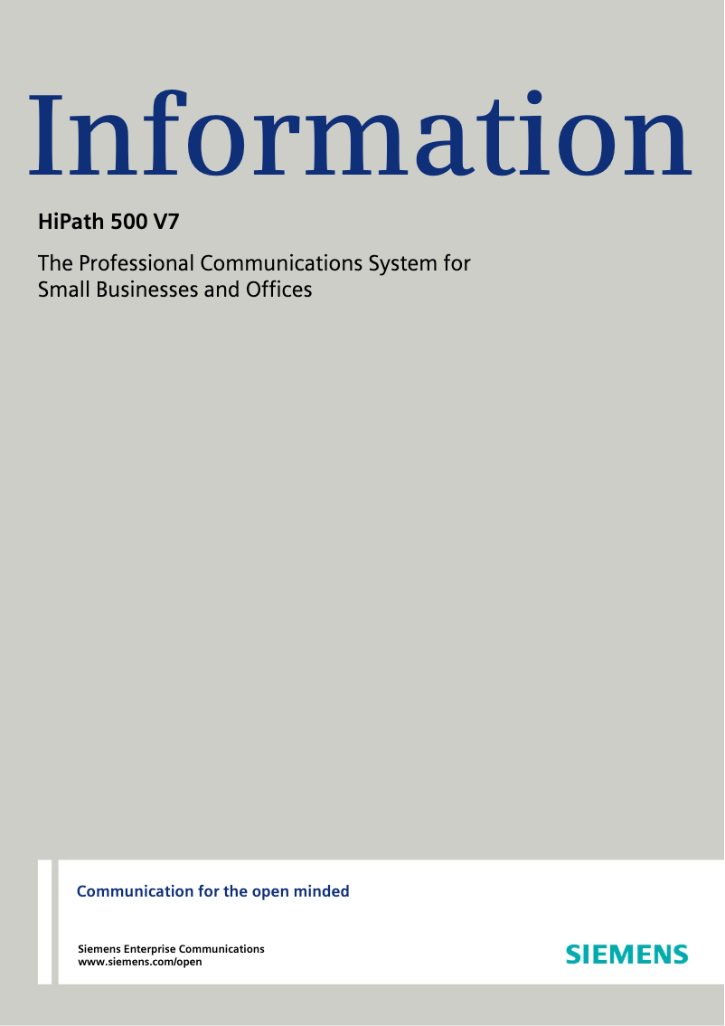 Page 1 de la notice Manuel utilisateur Siemens HiPath 540