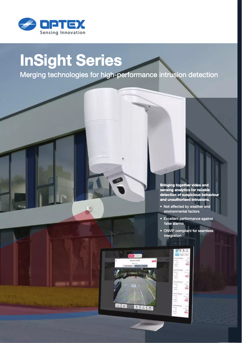 Page 1 of the manual Technical Sheet Optex InSight INS-QXI-ST