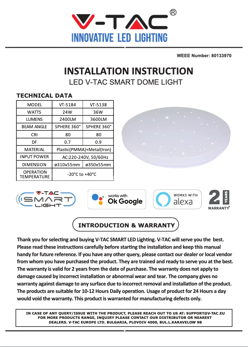 Página 1 del manual Manual de usuario V-TAC VT-5138